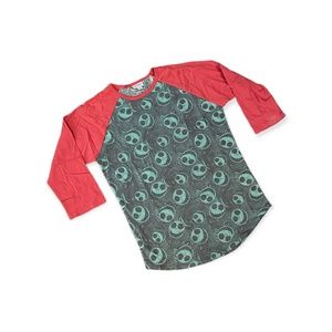 M / L LuLaRoe Disney Randy NEW Fabulous Jack Skellington Salmon Raglan Medium